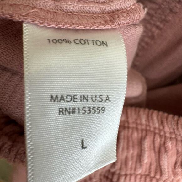 IT IS WELL LA Corduroy Crop Pant Pull-on Relax Fit Pink Cotton Women's L New - Picture 10 of 11